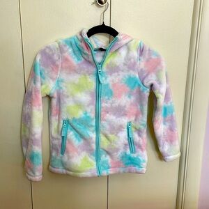 Fleeced, hooded, zip-up Lands End girls fleece